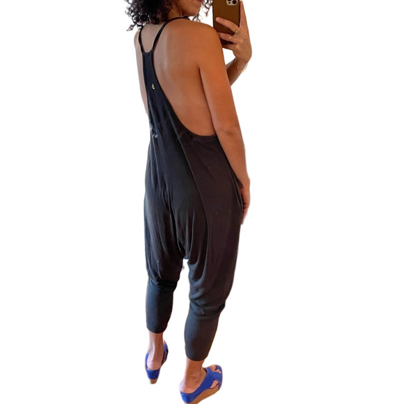 Spiritual Gangster made in USA sexy black harem romper with pockets - Picture 12 of 15